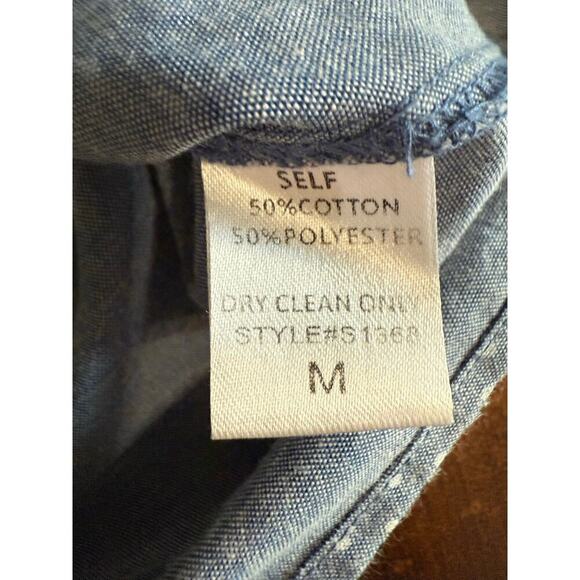 Molly Green Chambray Polka Dot Ruffled Waist Skirt size Medium - Picture 3 of 6